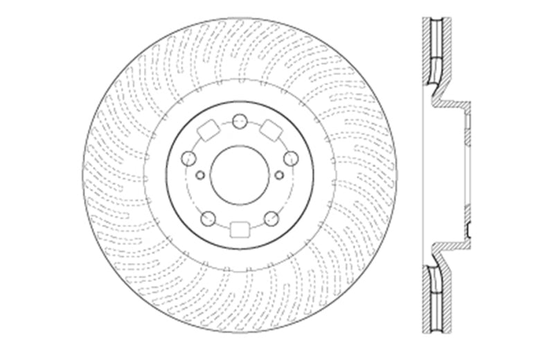 StopTech 12-15 Lexus IS350 Cross Drilled Right Front Rotor 128.44185R