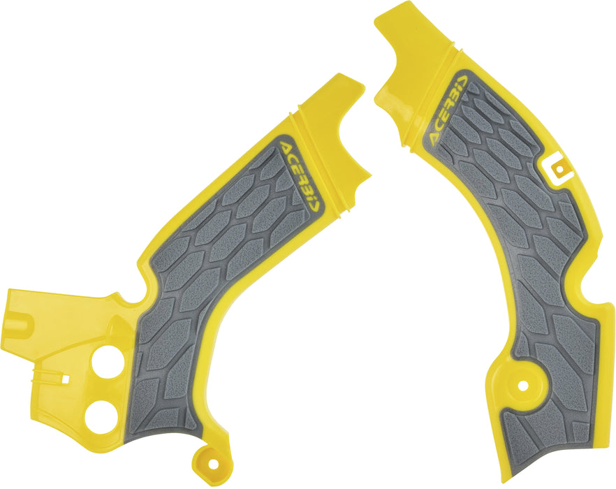 Acerbis 08-17 Suzuki RMZ450 Frame Guards- X-Grip Yellow/Gray 2630531120