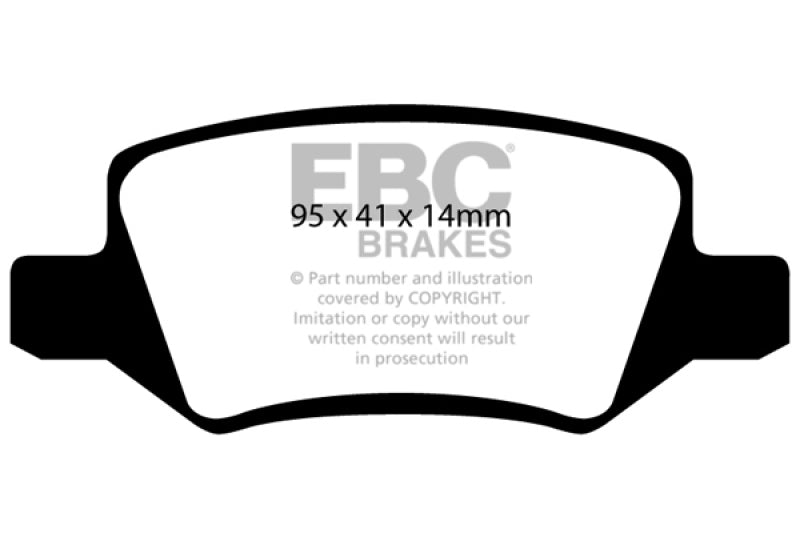 EBC 08-09 Mercedes-Benz B200 2.0 Yellowstuff Rear Brake Pads DP41438R