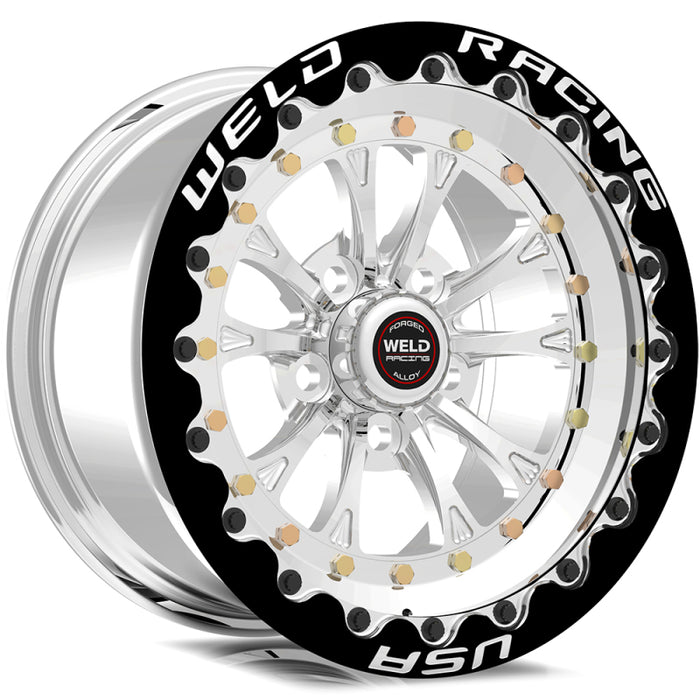 Weld Vitesse 15x10 / 5x120mm BP / 7.5in. BS Polished Wheel Black Single Beadlock MT 794P510264F