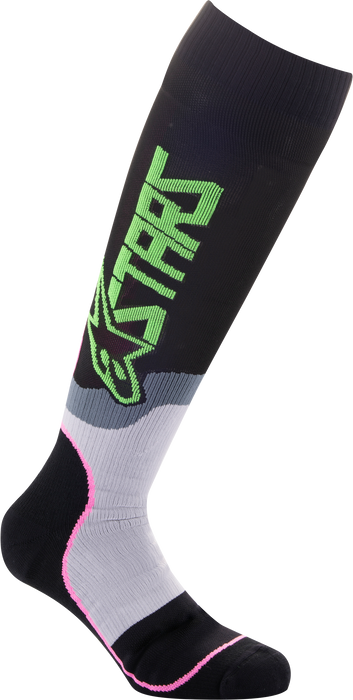 Alpinestars Mx Plus-2 Socks Black/Green Neon/Pink Fluo Sm 4701920-1669-S