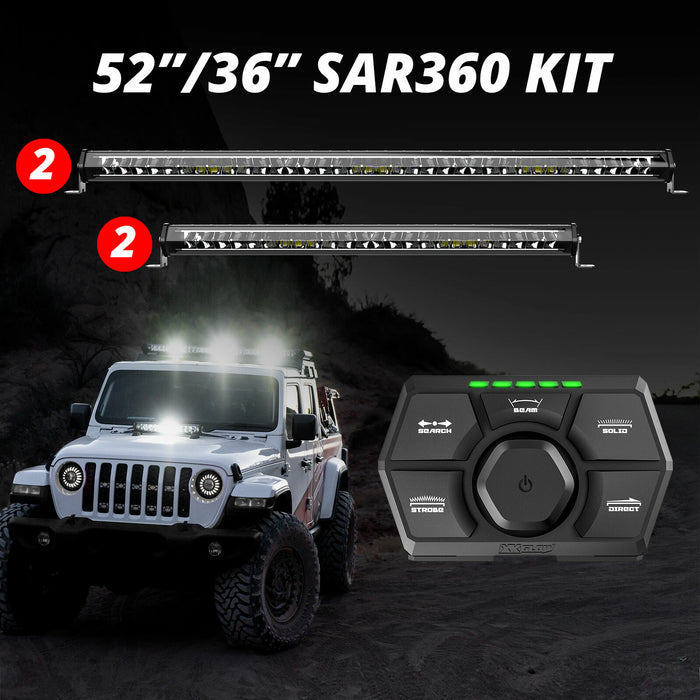 XKGLOW (2) 52" (2) 36AR360 Light Bar Kit Emergency Search and Rescue Light System