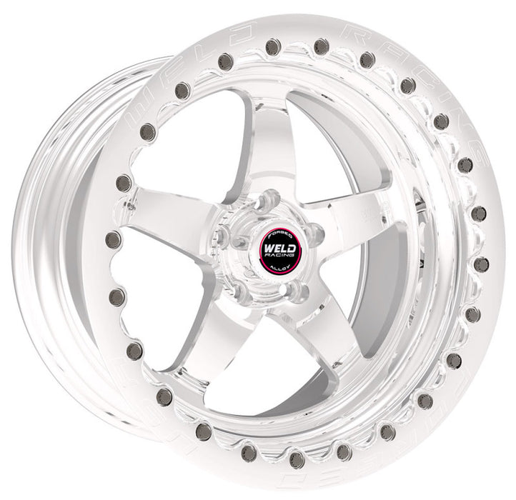 Weld S71 17x11 / 5x4.75 BP / 6.4in. BS Polished Wheel (Low Pad) Polished Single Beadlock MT 71LP7110B65G