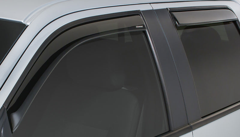 Stampede Sidewinds Snap-Inz Side Window Deflectors For 2019 Silverado & Sierra 1500 With Crew Cab, 4Pc Smoke 41008-2