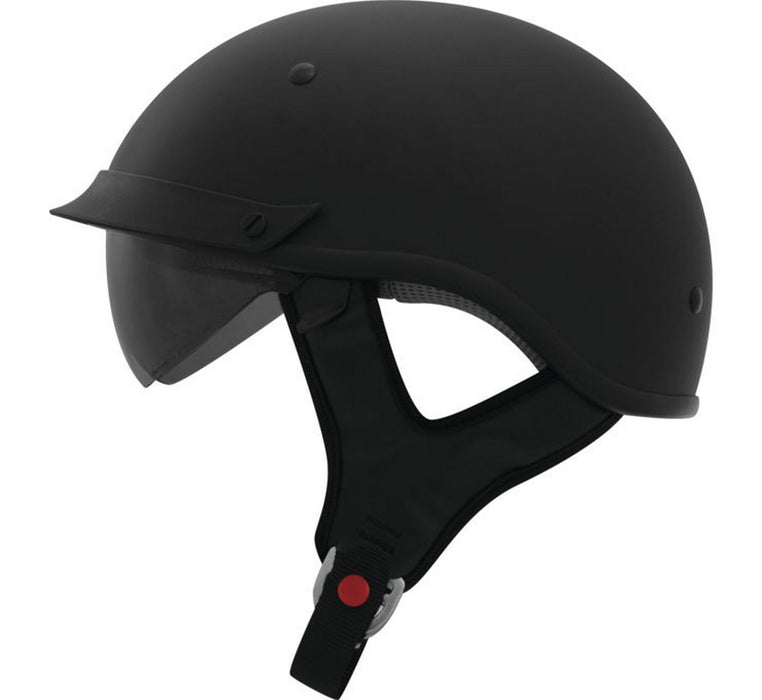 THH T-72 Open Face Motorcycle Half Helmet Matte Black XXL