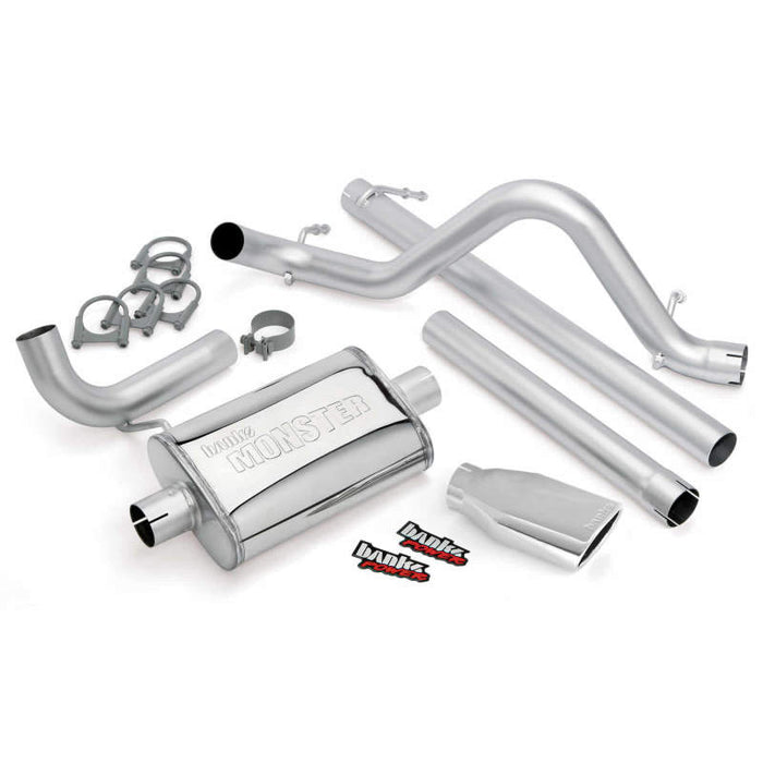 Banks Power 07-11 compatible with Jeep 3.8L Wrangler Unlimited 4dr Monster Exh Sys SS Single Exh w/ Chrome Tip 51322