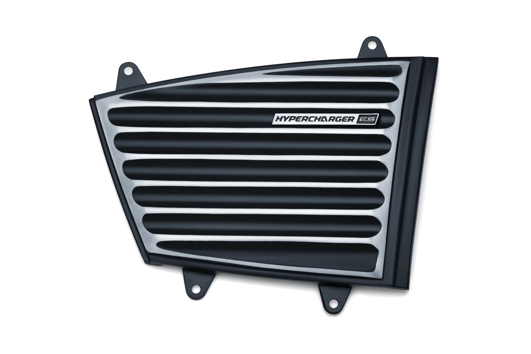 Kuryakyn 9363 Motorcycle Hypercharger Air Cleaner/Filter Component: Classic Faceplate for Hypercharger ES, Satin Black/Machined