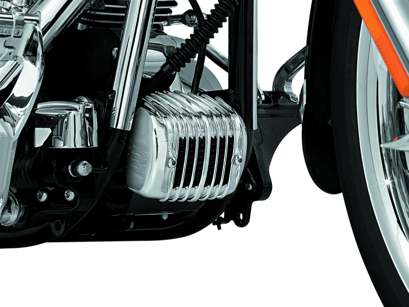 Kuryakyn Motorcycle Accent Accessory: Regulator Cover For 2001-17 Harley-Davidson Softail Motorcycles, Chrome 7839