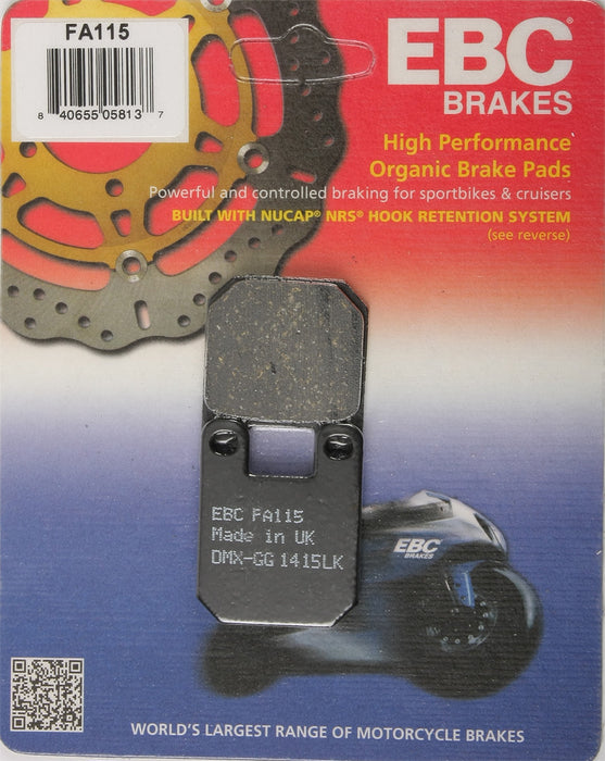 EBC Brakes FA115 Disc Brake Pad Set, Black, One-Size