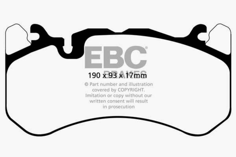 EBC Brakes Yellowstuff 4000 Series Street and Track Brake Pad Set Fits select: 2014-2018 AUDI RS7
