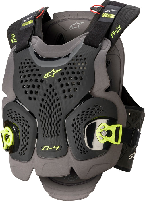 Alpinestars unisex-adult A-4 Max Chest Protector Blk/Anth/Fluo Ylw Xs/Sm (Multi, one_size) - 6701520-1155-XSS