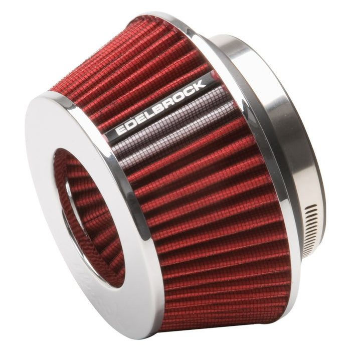 Edelbrock Air Filter Pro-Flo Series Conical 3 7In Tall Red/Chrome 43611