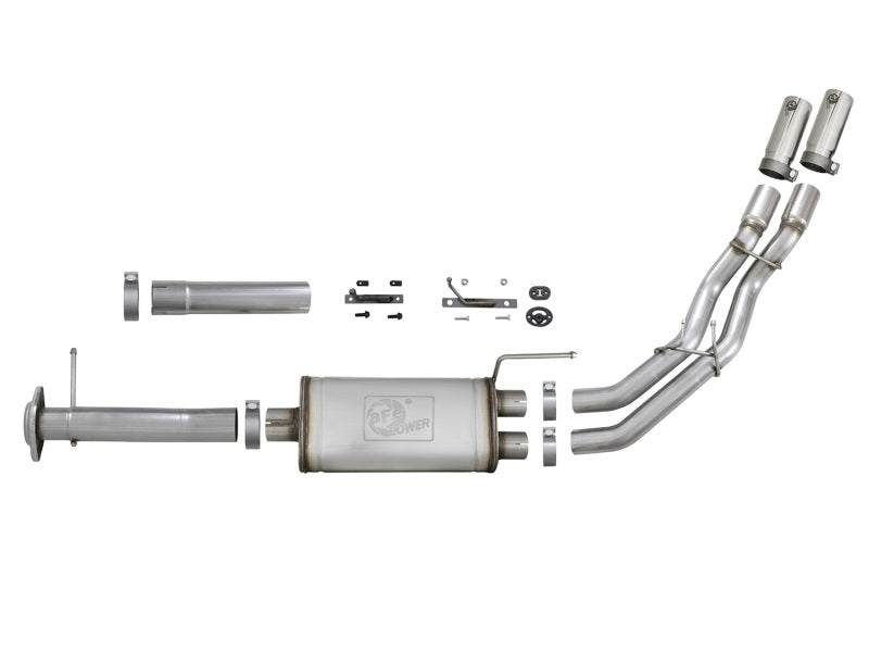 aFe Rebel Series 3in. to 2.5in. 409 SS C/B Exhaust 11-14 Ford F-150 V6-3.5L (tt) Polished Tip 49-43078-P