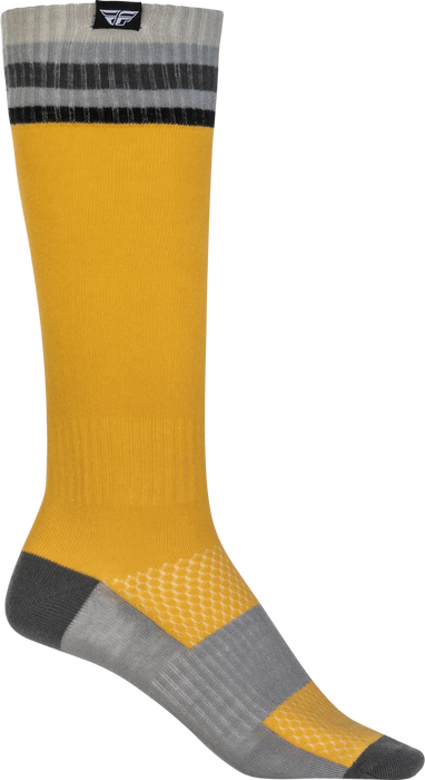 Fly Racing 2022 Youth MX Riding Socks (Thin Yellow, Youth)