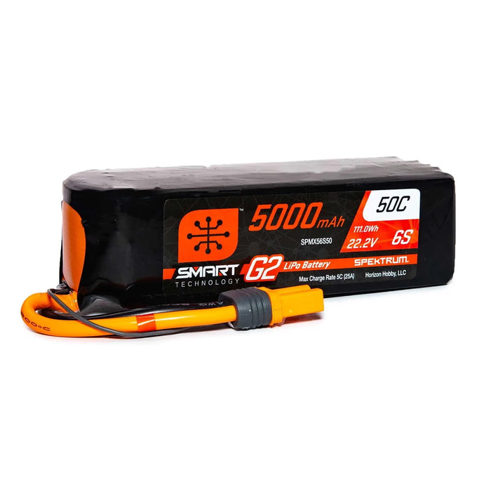 Spektrum 22.2V 5000Mah 6S 100C Smart G2 Lipo Battery: Ic5, Spmx56S100,Multi SPMX56S100