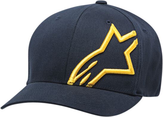 Alpinestars Standard Corp Shift 2 Curved Brim Hat Navy/Gold Sm/Md, Multi, one_Size