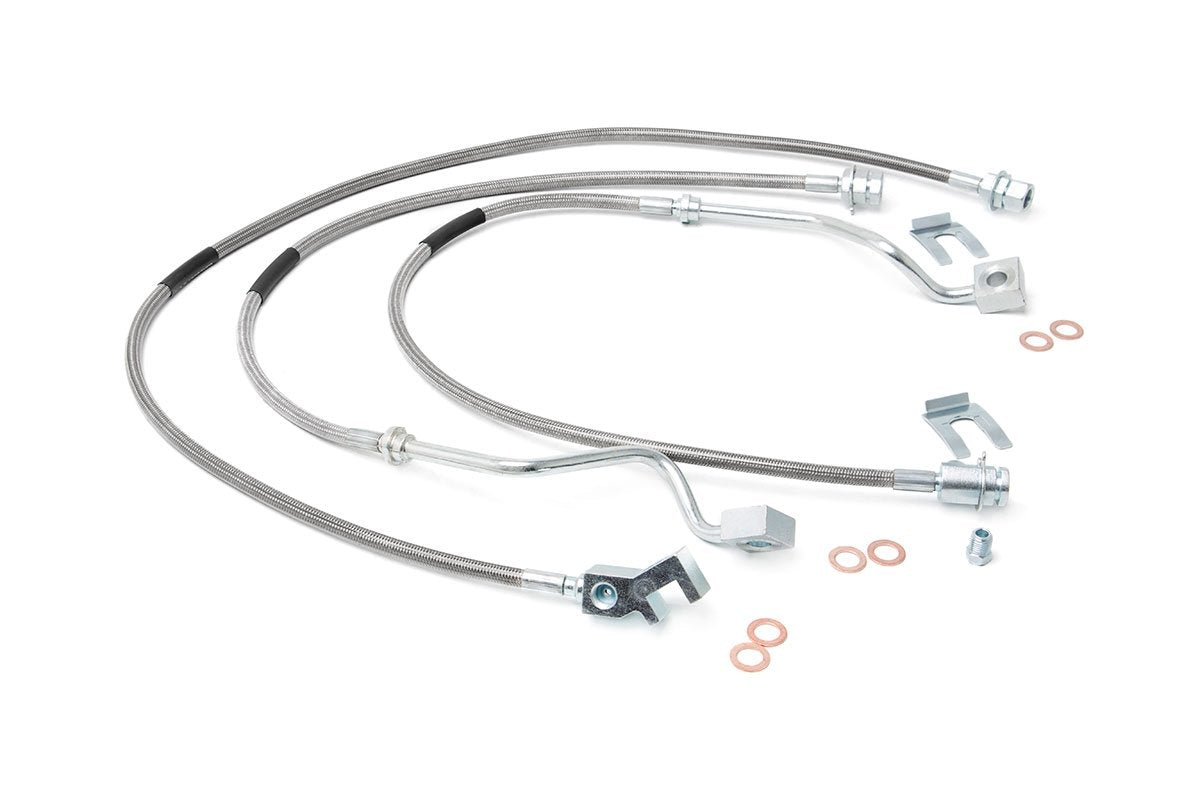 Rough Country Brake Lines Stainless Fr & Rr 4-6 Inch Lift Fits Ford F-250/F-350 Super Duty (99-04) 89717