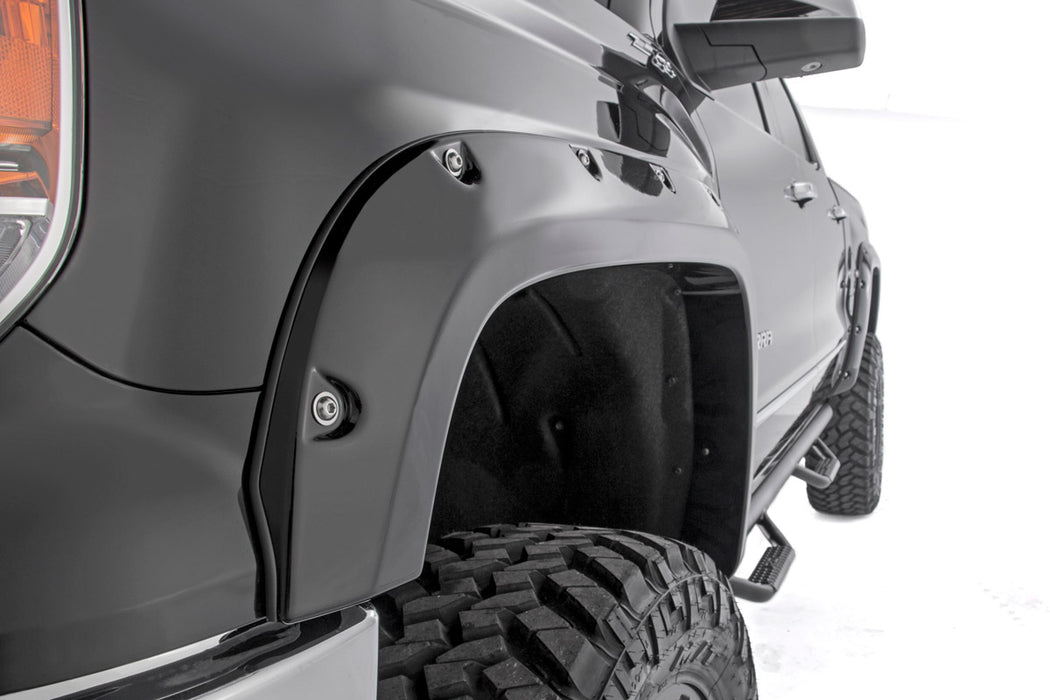 Rough Country Pocket Fender Flares W/ Rivets (6.5-Foot And 8-Foot Bed Models) F-C11412