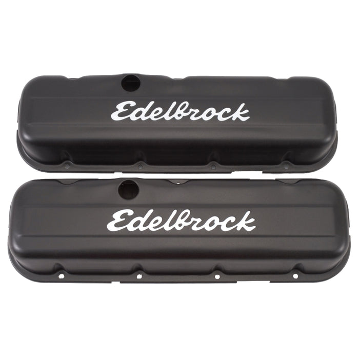 Edelbrock Valve Cover Signature Series Chevrolet 1965 and Later 396-502 V8 Low Black 4483