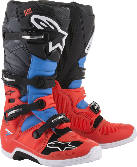 Alpinestars Tech 7 Boots Red/Grey/Black Sz 14 2012014-3711-14