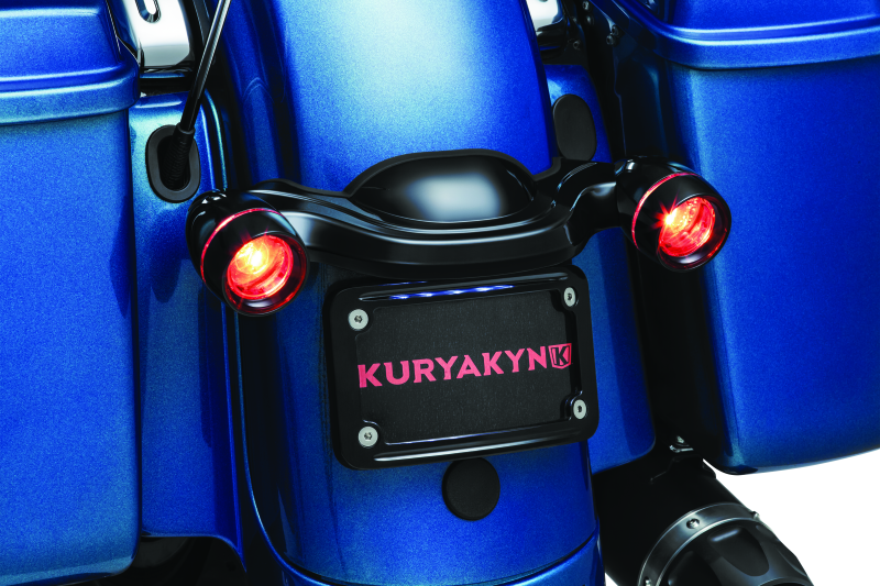 Kuryakyn Curved License Plate Mount Black 3147