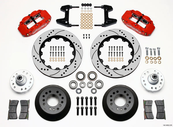 Wilwood Narrow Superlite 6R Front Hub Kit 14.00in Drill Red 74-80 Pinto/Mustang II Disc Spindle only 140-9802-DR