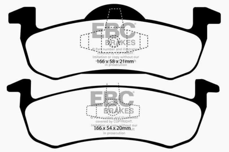 EBC 13+ Lincoln MKT 3.5 Twin Turbo (Performance Brakes) Redstuff Rear Brake Pads DP31804C