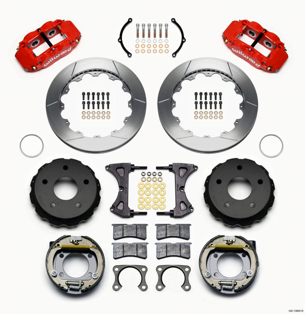 Wilwood Narrow Superlite 4R Rear P-Brk Kit 12.88in Red Big Ford New 2.38in Off Bronco 5 x 5.50 140-13665-R