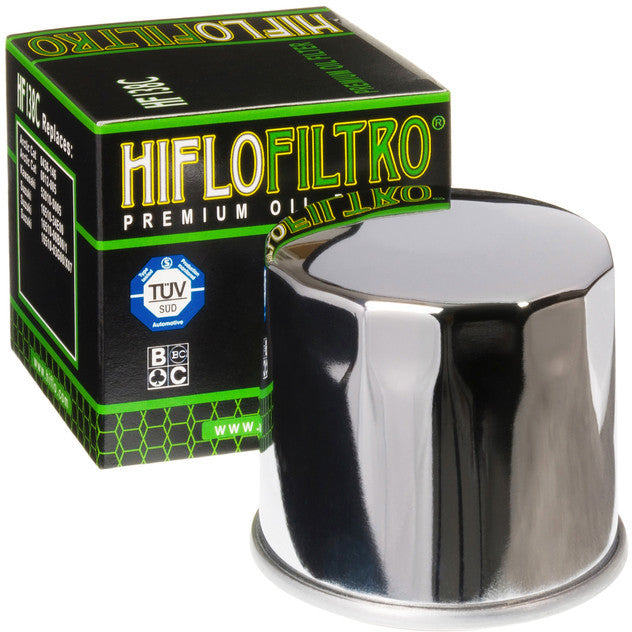 HiFloFiltro HF138C Chrome Standard Premium Oil Filter, Single