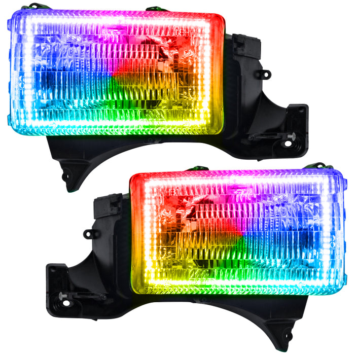 Oracle 94-02 Compatible with Dodge Ram Pre-Assembled Halo Headlights ColorSHIFT w/ 2.0 Controller SEE WARRANTY 8167-333