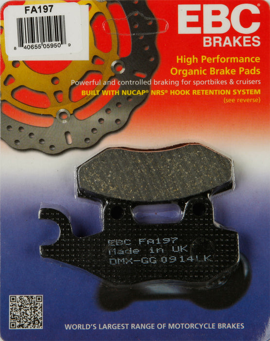 EBC Brakes FA Organic Brake Pads Compatible for Honda NSR50 2004 Front