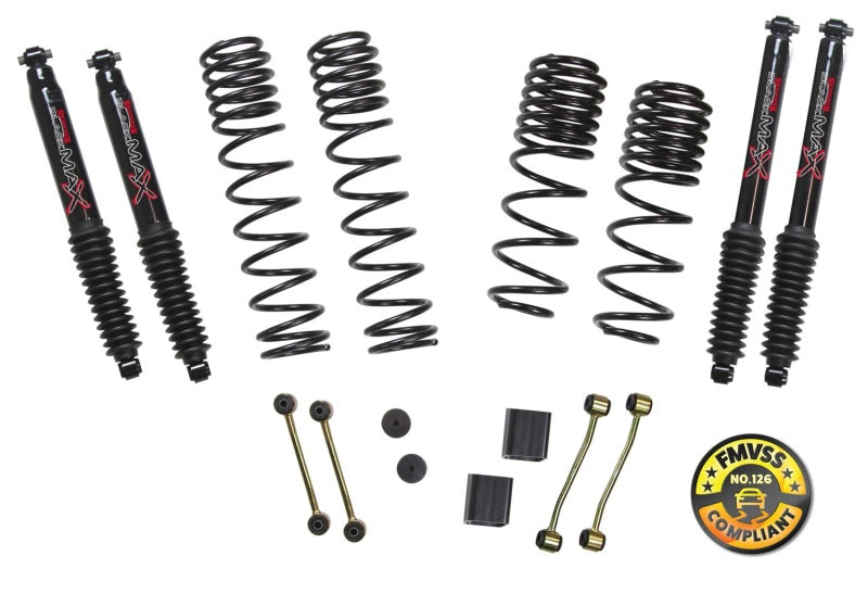 Skyjacker 2018 compatible with Jeep Wrangler Rubicon (JL) 2DR 2in-2.5in Suspension Lift Kit w/Black Max Shocks JL20RBPBLT