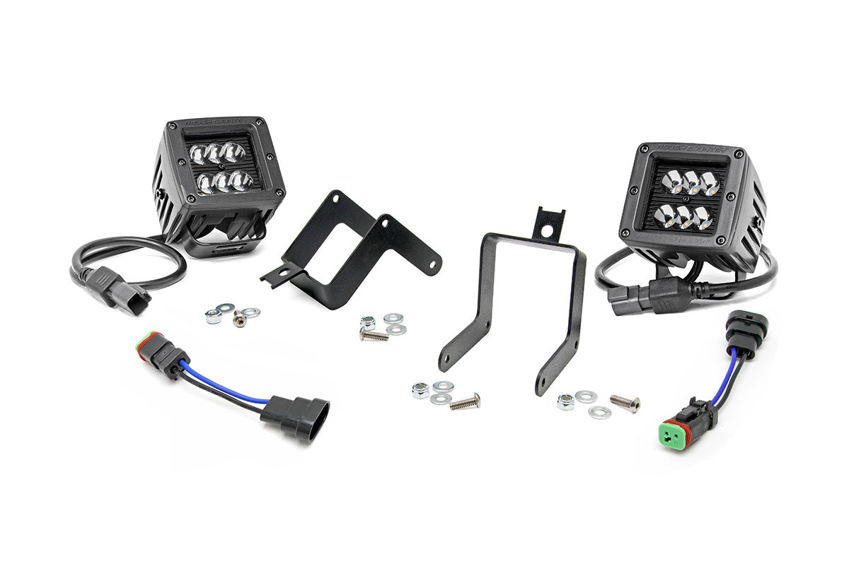 Rough Country Led Light Kit Fog Mount 2" Black Pair Fits Ford F-250/F-350 Super Duty (11-16) 70622