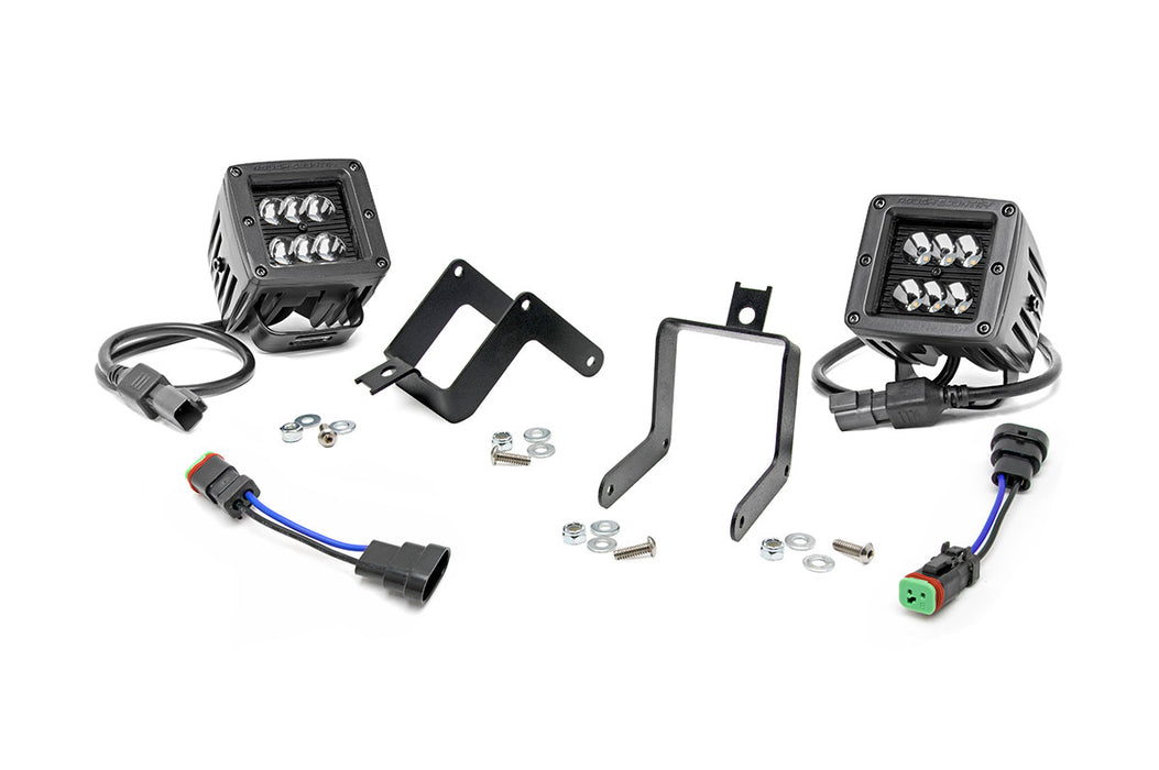 Rough Country Led Light Kit Fog Mount 2" Black Pair Ford F-250/F-350 Super Duty (11-16) 70622