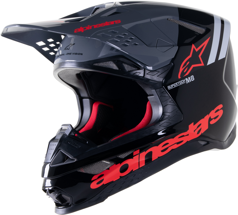 Alpinestars Supertech S-M8 Radium 2 Helmet (Black Neon Red Glossy, X-Small)