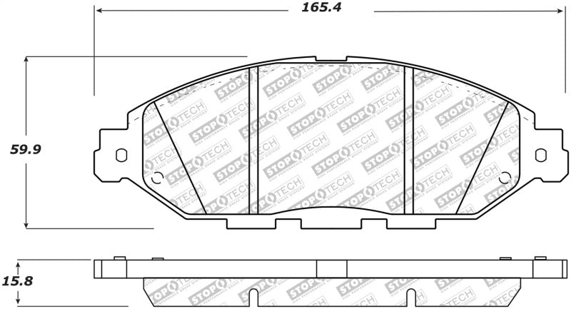 StopTech 13-19 Compatible with Nissan Pathfinder Street Select Brake Pads Front 305.1649