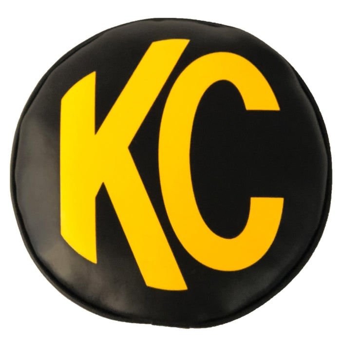 Kc Hilites 8" Light Cover Soft Vinyl Pair Black Yellow Kc Logo 5802