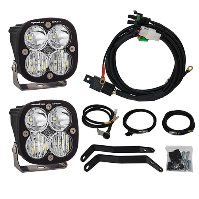 Baja Designs 55-7033 - Front Fairing Mounted Squadron Sport 3" 2x20W Square Driving/Combo Beam LED Lights Kit