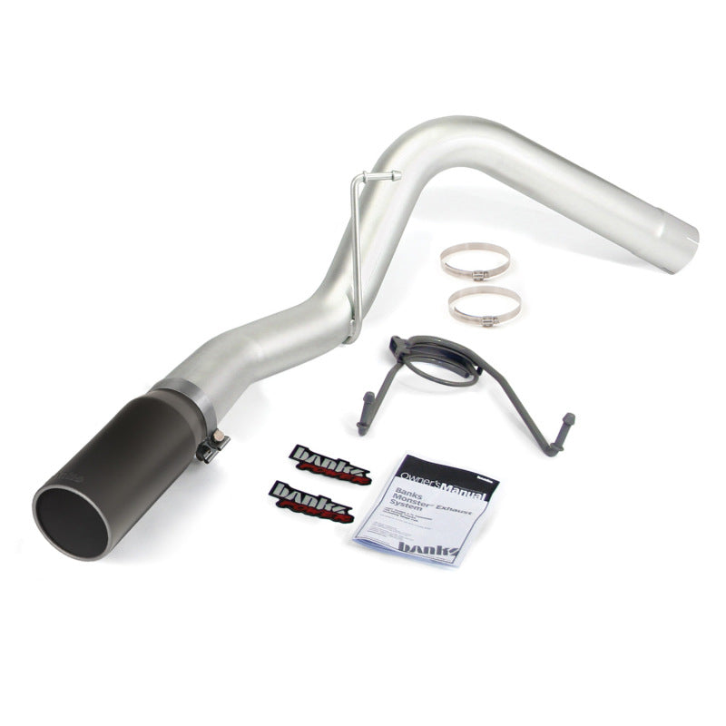 Banks Power 07-12 Compatible with Dodge 6.7L SCLB-Mega Cab-SB Monster Exhaust Sys SS Single Exhaust w/ Black Tip 49764-B
