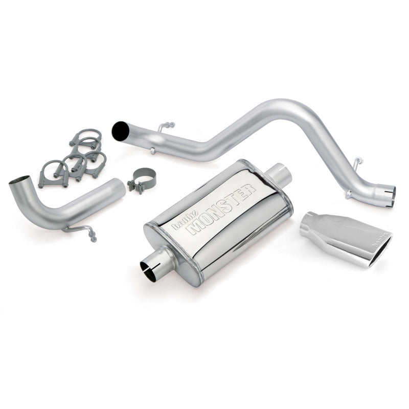 Banks Power 12-15 compatible with Jeep 3.6L Wrangler (All) 2dr Monster Exh Sys SS Single Exh w/ Chrome Tip 51342
