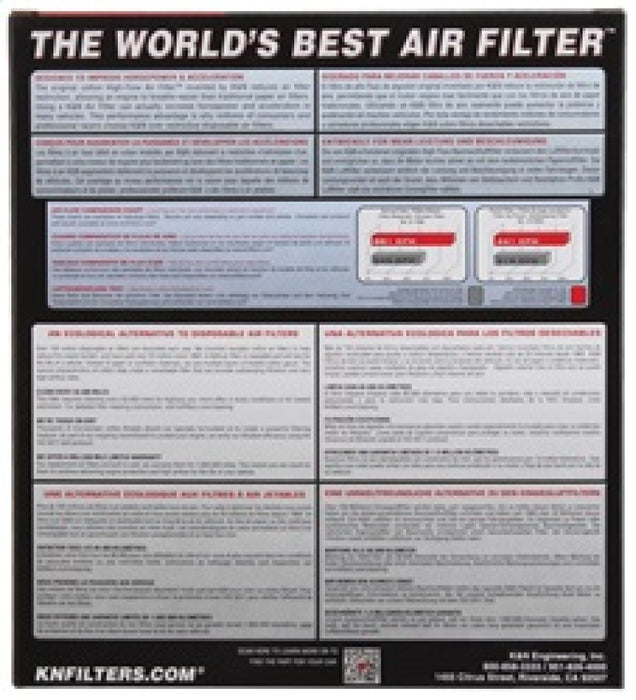 K&N 33-2411 Air Panel Filter for CADILLAC CTS/CTS-V V6-3.6L F/I, 2008-2014