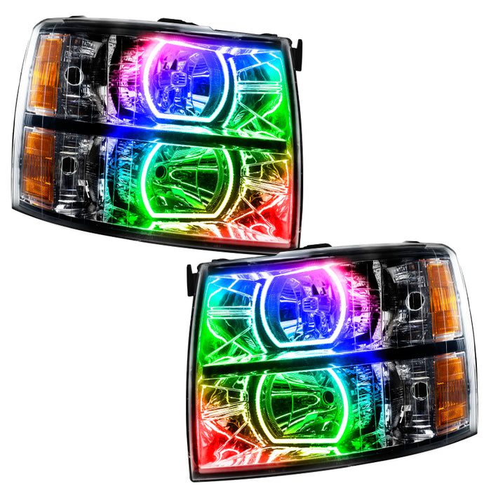 Oracle 07-13 Chevrolet Silverado SMD HL Black Square Style ColorSHIFT SEE WARRANTY 8189-330