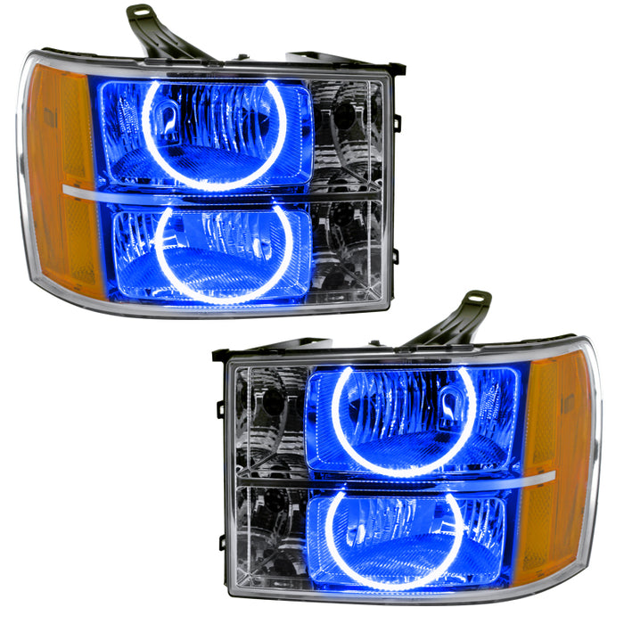 Oracle Lighting 07-13 GMC Sierra Pre-Assembled LED Halo Headlights Blue SEE WARRANTY 8165-002