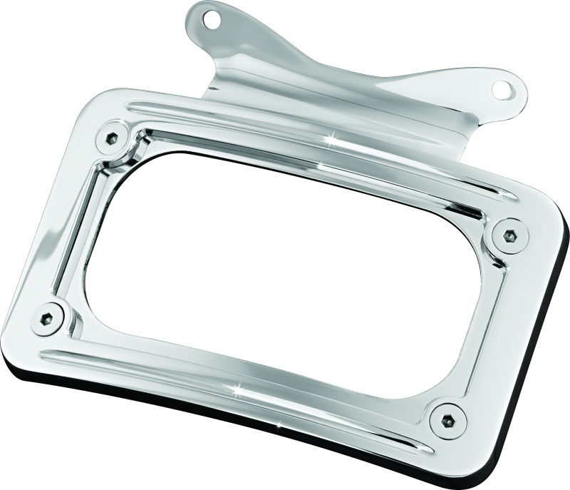 Kuryakyn 3157 Motorcycle Accessory: Curved License Plate Mount for 2010-19 Harley-Davidson Motorcycles, Chrome