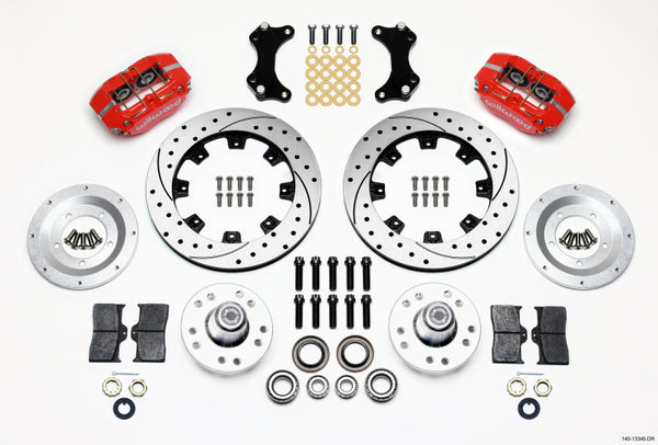 Wilwood Dynapro Dust-Boot Front Kit 12.19in Drilled-Red WWE ProSpindle 140-13346-DR