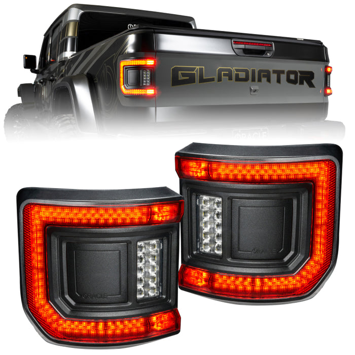 Oracle Lighting "Black Series" Flush Mount Led Tail Lights For Jeep Gladiator Jt 5882-504-T