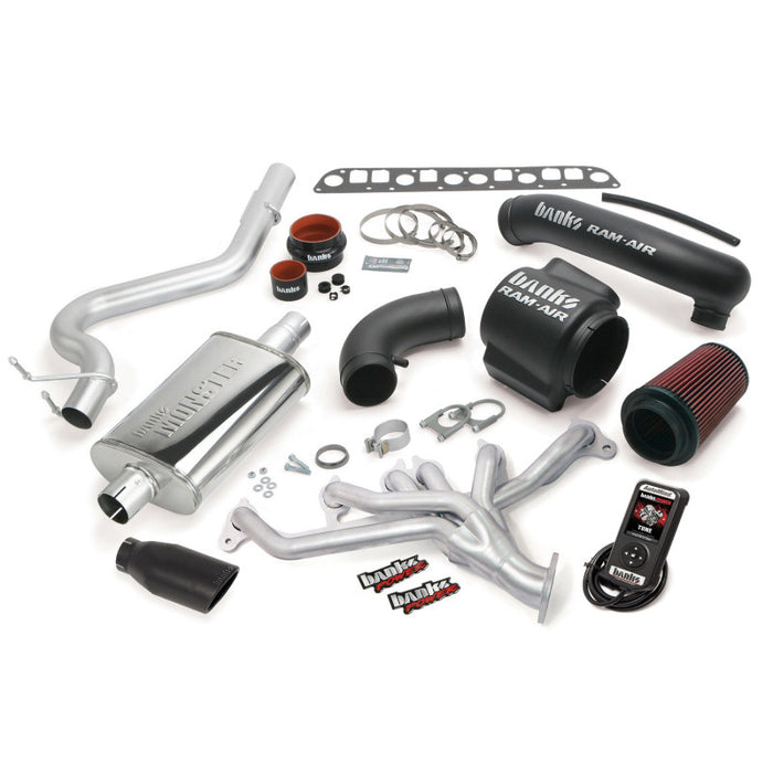 Banks Power 98-99 compatible with Jeep 4.0L Wrangler PowerPack System SS Single Exhaust w/ Black Tip 51331-B