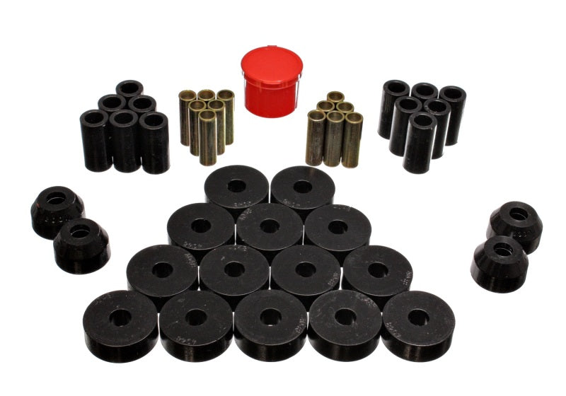 Energy Suspension 55-75 compatible with Jeep CJ5/CJ6 Black Hyper-Flex Master Bushing Set 2.18104G