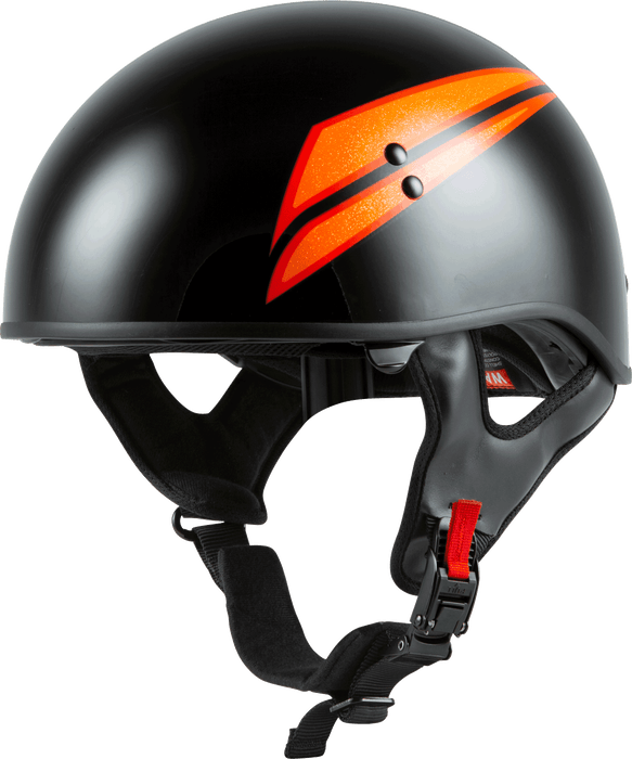 Gmax Hh-65 Half Helmet Union Naked Black/Orange Lg H16510496
