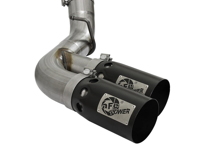 aFe Victory Series 4in 409-SS DPF-Back Exhaust w/ Dual Black Tips 2017 GM Duramax V8-6.6L(td) L5P 49-44089-B